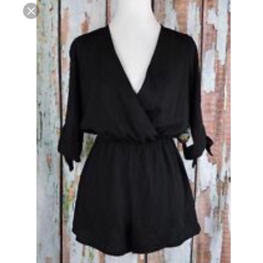 Black Romper with Lacy Back